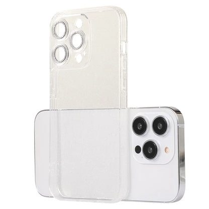For iPhone 14 Pro Case Shiny Ring Lens Protector Glitter Powder TPU Phone Cover