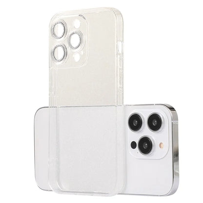 For iPhone 14 Pro Max Case Shiny Ring Lens Protector Glitter Powder Anti-drop TPU Cover