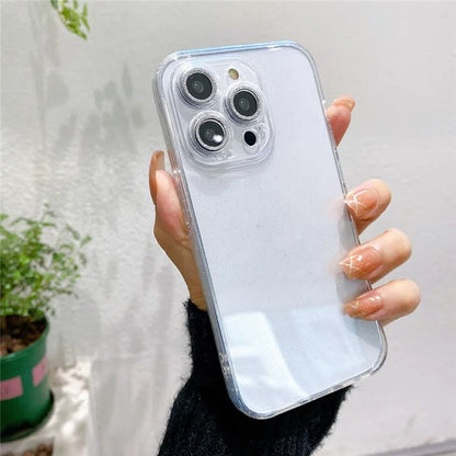 For iPhone 14 Pro Max Case Shiny Ring Lens Protector Glitter Powder Anti-drop TPU Cover