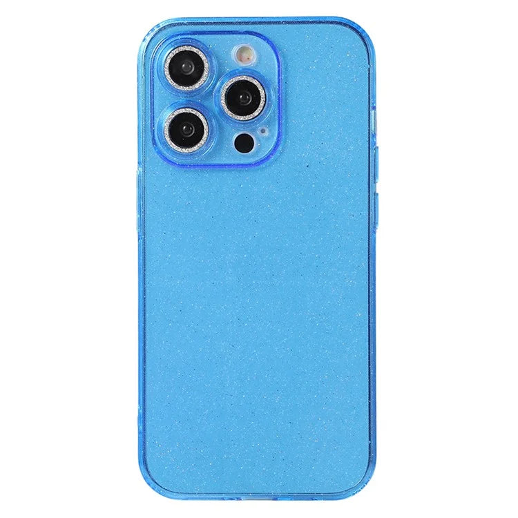 For iPhone 14 Pro Max Case Shiny Ring Lens Protector Glitter Powder Anti-drop TPU Cover