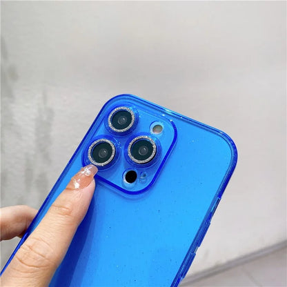 For iPhone 14 Pro Max Case Shiny Ring Lens Protector Glitter Powder Anti-drop TPU Cover