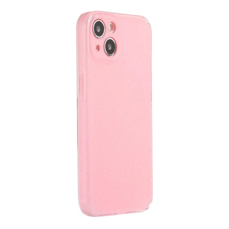 For iPhone 14 Plus Case Glittery Powder Jelly TPU Anti-drop Phone Back Cover