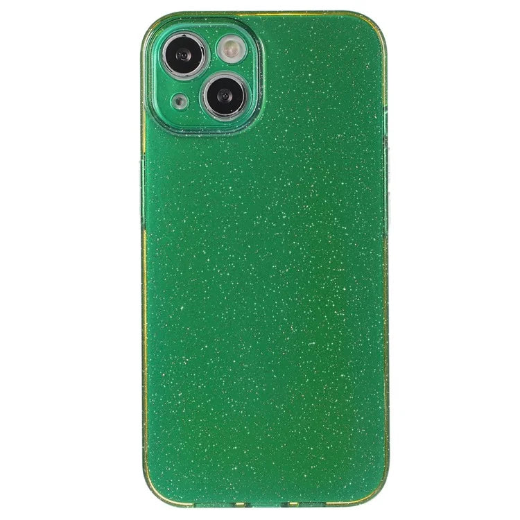 For iPhone 14 Plus Case Glittery Powder Jelly TPU Anti-drop Phone Back Cover