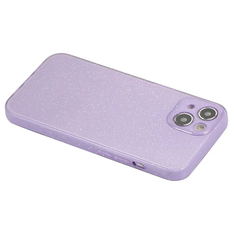 For iPhone 14 Plus Case Glittery Powder Jelly TPU Anti-drop Phone Back Cover