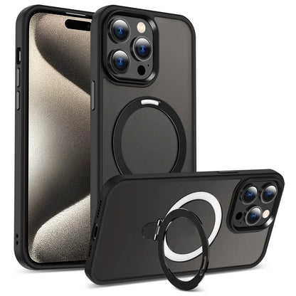 For iPhone 15 Pro Case Compatible with MagSafe Ring Kickstand TPU+PC Phone Cover