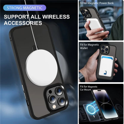 For iPhone 15 Pro Case Compatible with MagSafe Ring Kickstand TPU+PC Phone Cover