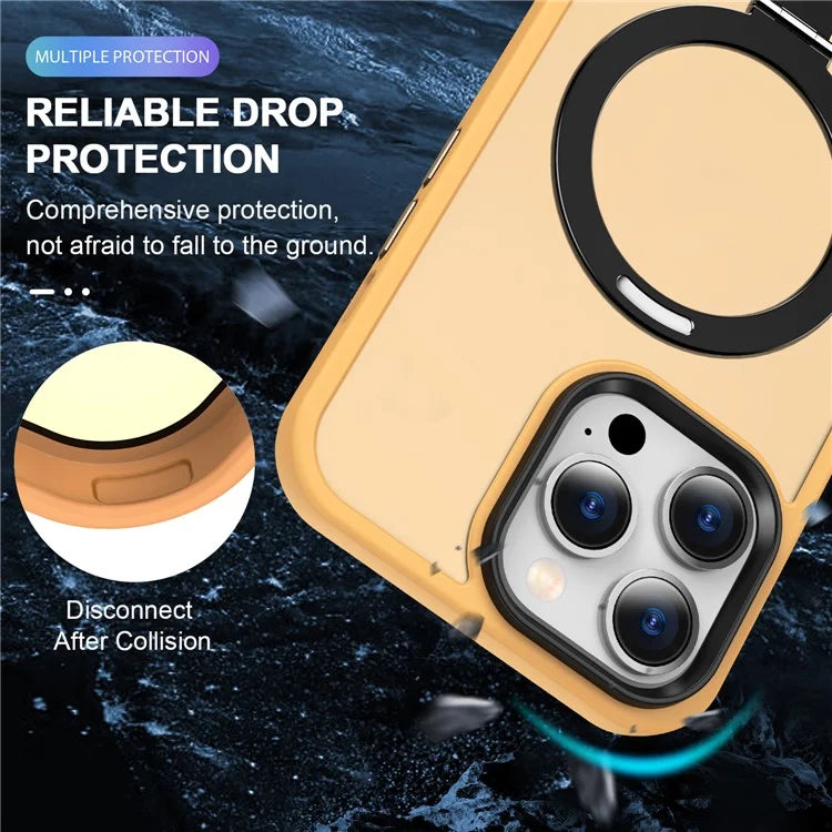 For iPhone 15 Pro Case Compatible with MagSafe Ring Kickstand TPU+PC Phone Cover