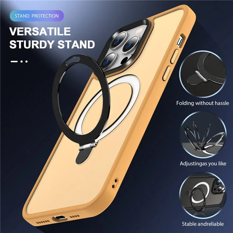 For iPhone 15 Pro Case Compatible with MagSafe Ring Kickstand TPU+PC Phone Cover
