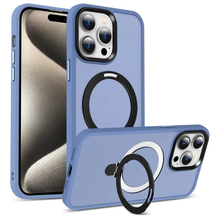 For iPhone 15 Pro Case Compatible with MagSafe Ring Kickstand TPU+PC Phone Cover