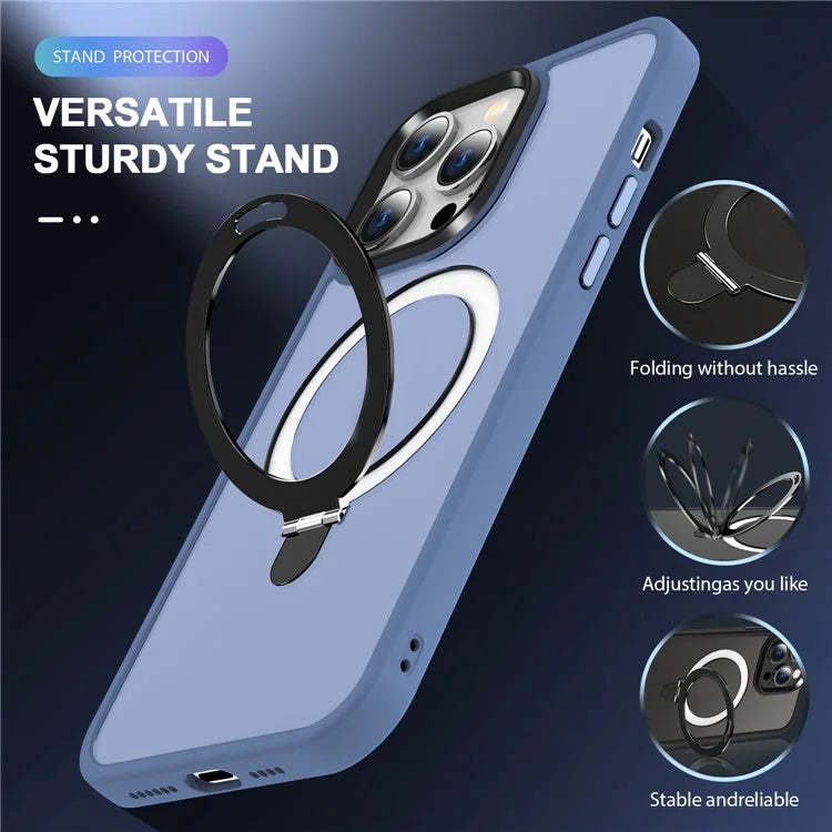 For iPhone 15 Pro Case Compatible with MagSafe Ring Kickstand TPU+PC Phone Cover