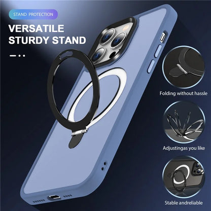 For iPhone 15 Pro Case Compatible with MagSafe Ring Kickstand TPU+PC Phone Cover