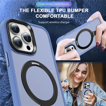 For iPhone 15 Pro Case Compatible with MagSafe Ring Kickstand TPU+PC Phone Cover