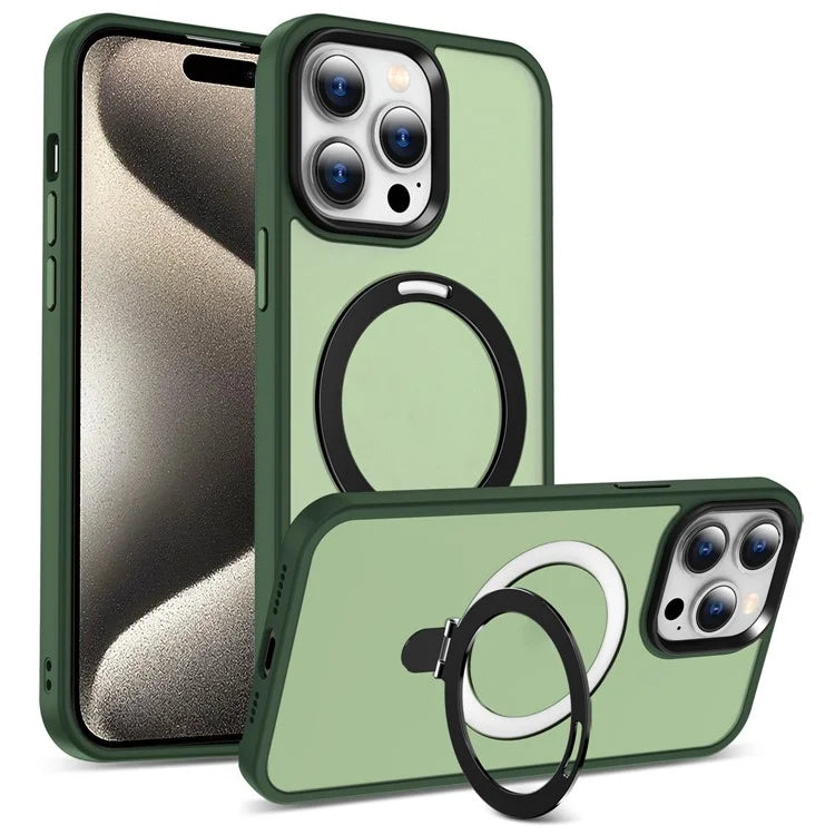 For iPhone 15 Pro Case Compatible with MagSafe Ring Kickstand TPU+PC Phone Cover