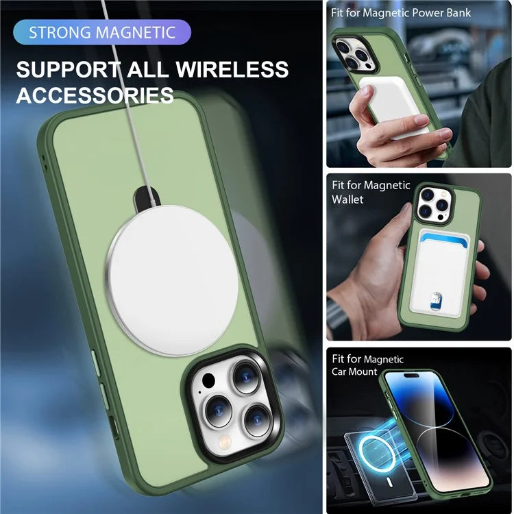 For iPhone 15 Pro Case Compatible with MagSafe Ring Kickstand TPU+PC Phone Cover