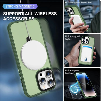 For iPhone 15 Pro Case Compatible with MagSafe Ring Kickstand TPU+PC Phone Cover