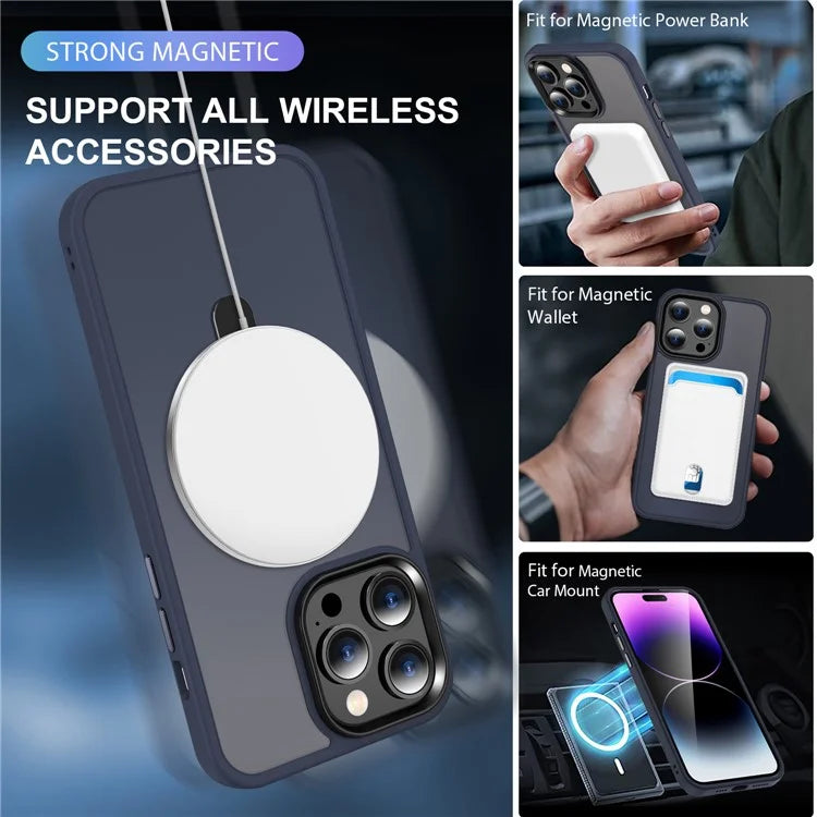 For iPhone 15 Pro Case Compatible with MagSafe Ring Kickstand TPU+PC Phone Cover