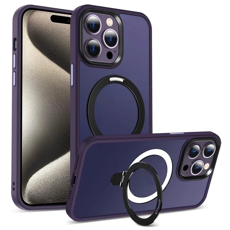 For iPhone 15 Pro Case Compatible with MagSafe Ring Kickstand TPU+PC Phone Cover