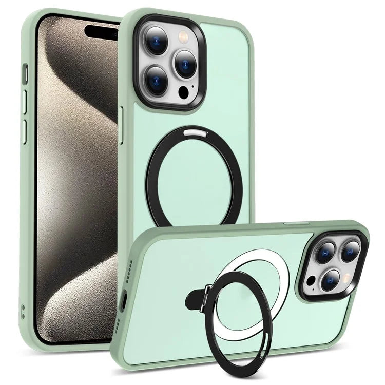 For iPhone 15 Pro Case Compatible with MagSafe Ring Kickstand TPU+PC Phone Cover