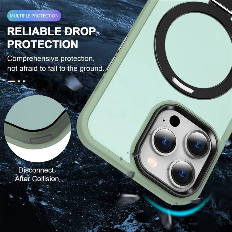 For iPhone 15 Pro Case Compatible with MagSafe Ring Kickstand TPU+PC Phone Cover