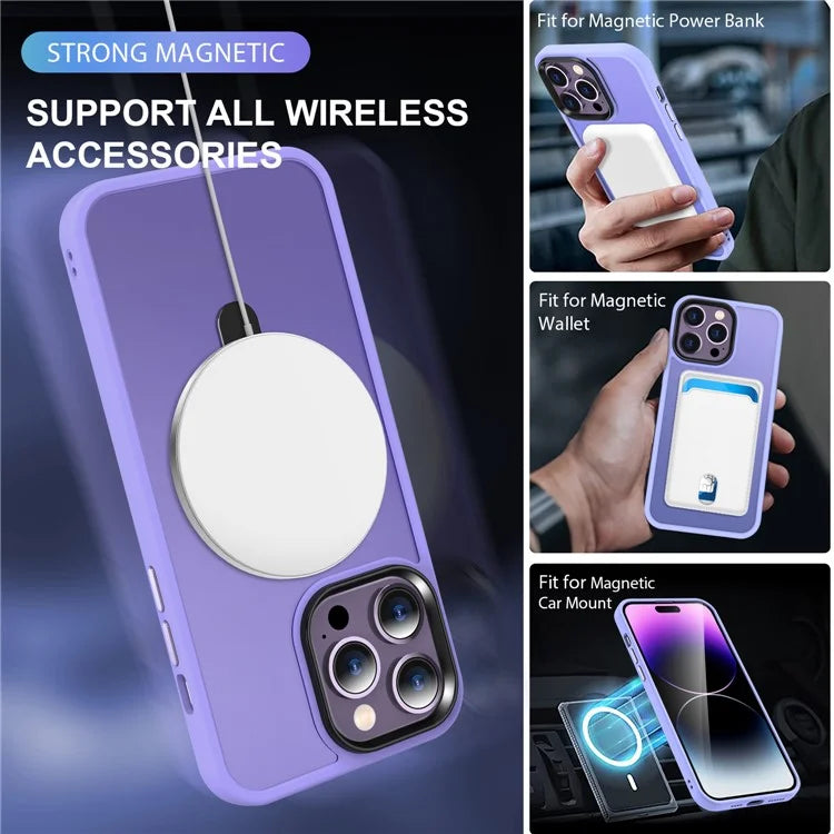 For iPhone 15 Pro Case Compatible with MagSafe Ring Kickstand TPU+PC Phone Cover