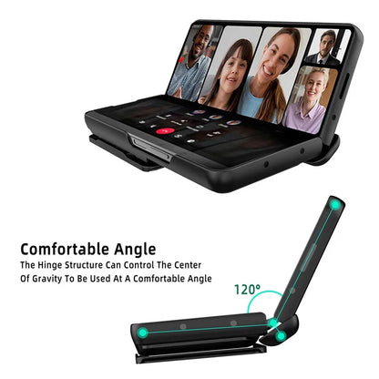 For Samsung Galaxy Z Fold5 5G Case Sliding Lens Lid Phone Cover with Screen Film, Detachable Card Holder