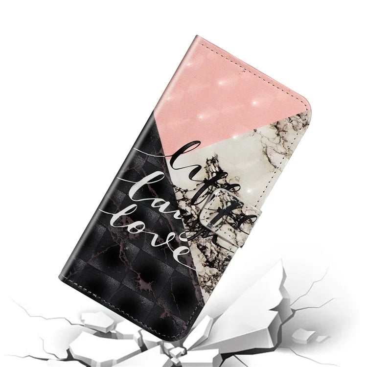 For iPhone 15 Wallet Case PU Leather Pattern Printing Stand Phone Cover