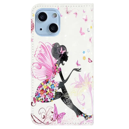 For iPhone 15 Wallet Case PU Leather Pattern Printing Stand Phone Cover