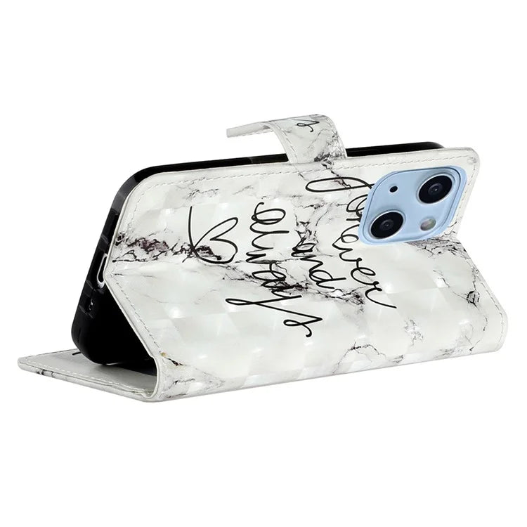 For iPhone 15 Wallet Case PU Leather Pattern Printing Stand Phone Cover