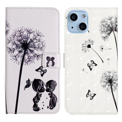 For iPhone 15 Wallet Case PU Leather Pattern Printing Stand Phone Cover