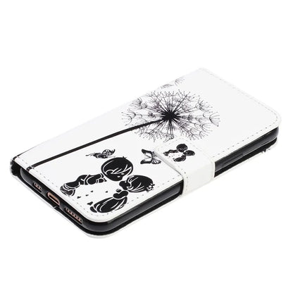 For iPhone 15 Wallet Case PU Leather Pattern Printing Stand Phone Cover