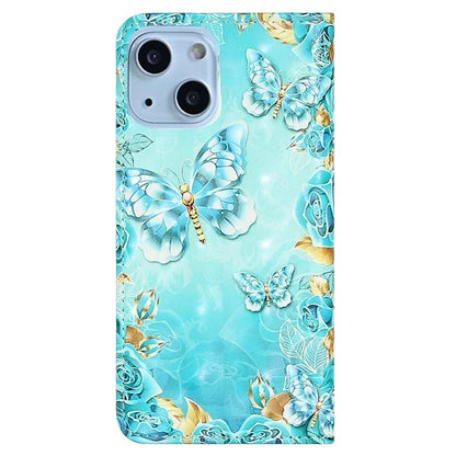 For iPhone 15 Plus Leather Case Pattern Printing Stand Wallet Phone Cover