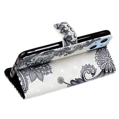 For iPhone 15 Plus Leather Case Pattern Printing Stand Wallet Phone Cover