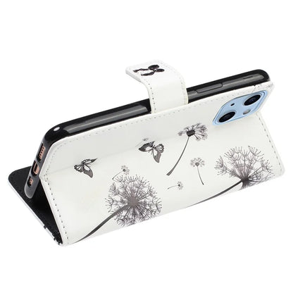 For iPhone 15 Plus Leather Case Pattern Printing Stand Wallet Phone Cover