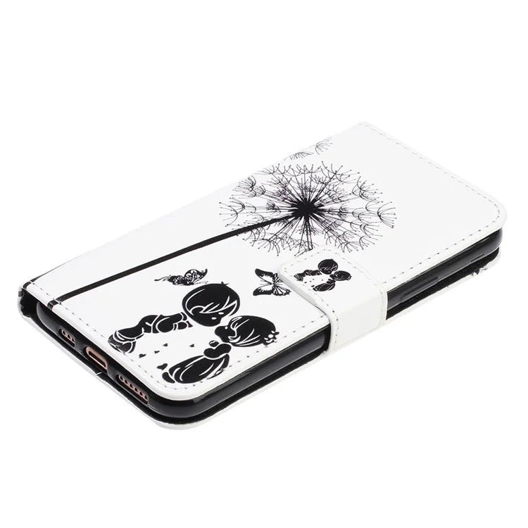 For iPhone 15 Plus Leather Case Pattern Printing Stand Wallet Phone Cover