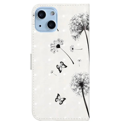 For iPhone 15 Plus Leather Case Pattern Printing Stand Wallet Phone Cover