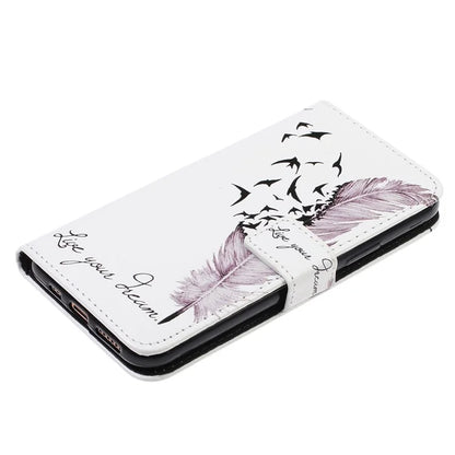 For iPhone 15 Plus Leather Case Pattern Printing Stand Wallet Phone Cover