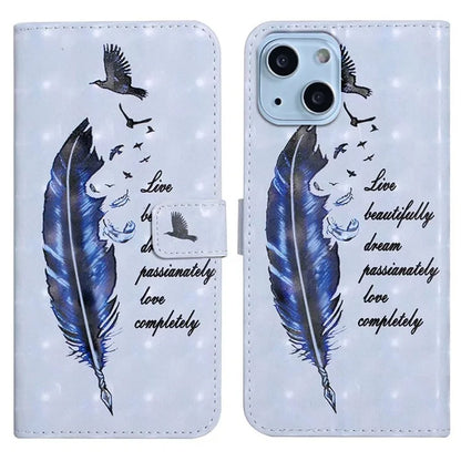 For iPhone 15 Plus Leather Case Pattern Printing Stand Wallet Phone Cover