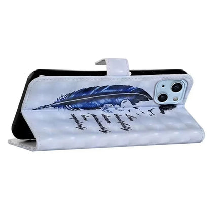 For iPhone 15 Plus Leather Case Pattern Printing Stand Wallet Phone Cover