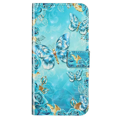 For iPhone 15 Pro Phone Leather Case Pattern Printing Stand Protective Cover