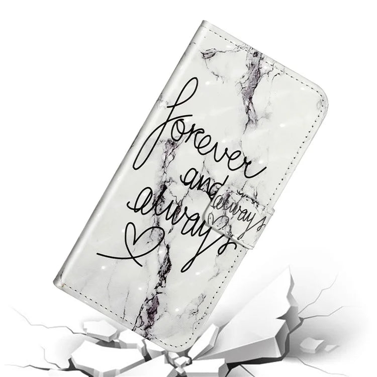 For iPhone 15 Pro Phone Leather Case Pattern Printing Stand Protective Cover