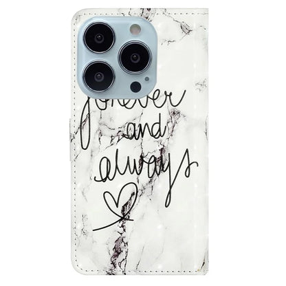For iPhone 15 Pro Phone Leather Case Pattern Printing Stand Protective Cover