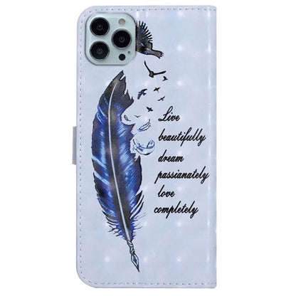 For iPhone 15 Pro Max Phone Case PU Leather Stand Pattern Printing Cover