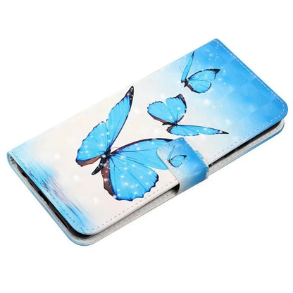 For iPhone 15 Pro Max Phone Case PU Leather Stand Pattern Printing Cover