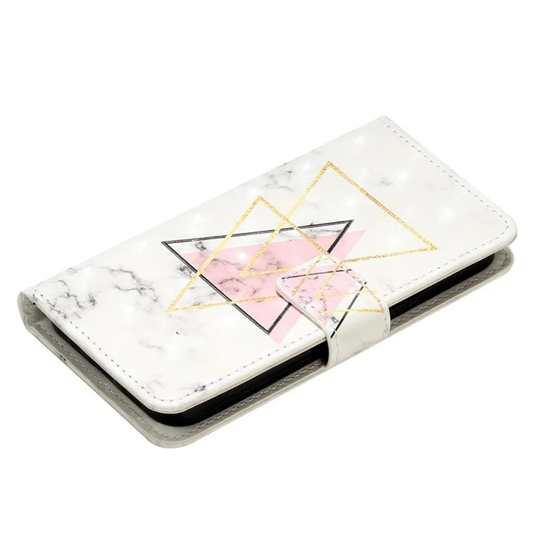 For iPhone 15 Pro Max Phone Case PU Leather Stand Pattern Printing Cover