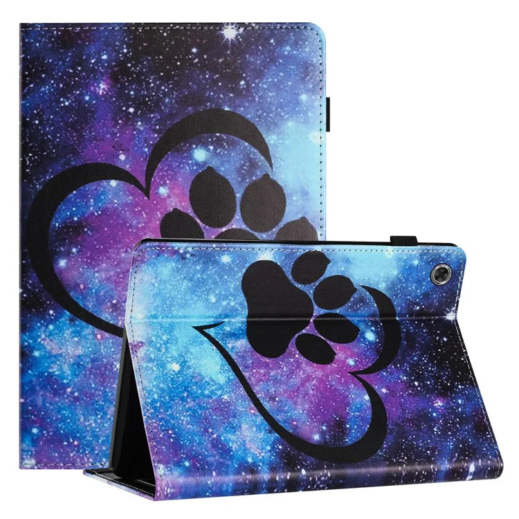 For Samsung Galaxy Tab A9 PU Leather Case Pattern Printing Tablet Cover with Card Holder