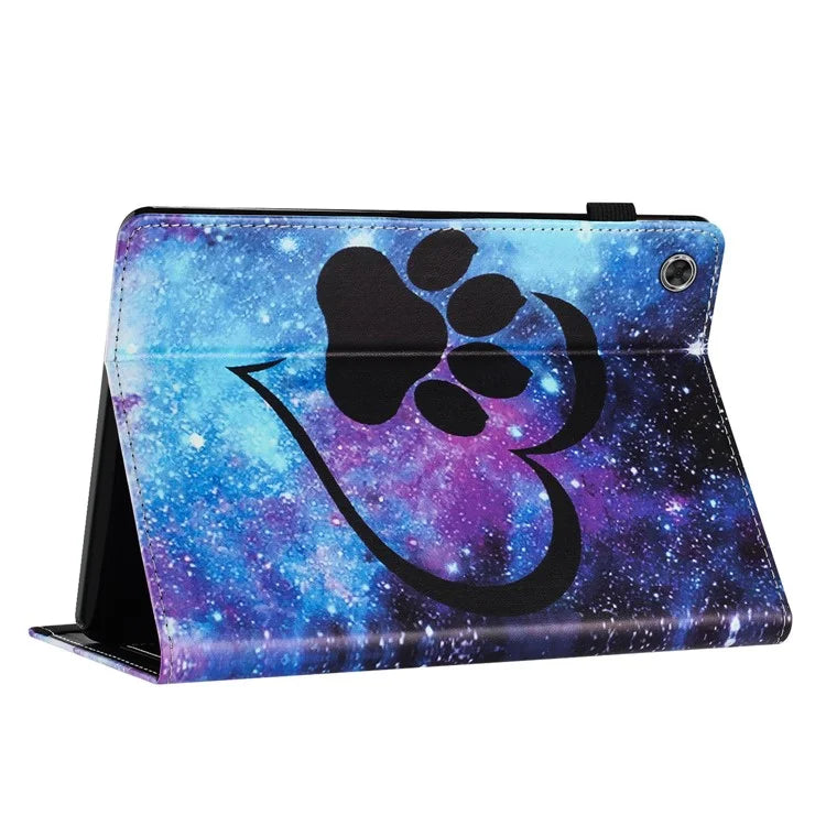 For Samsung Galaxy Tab A9 PU Leather Case Pattern Printing Tablet Cover with Card Holder
