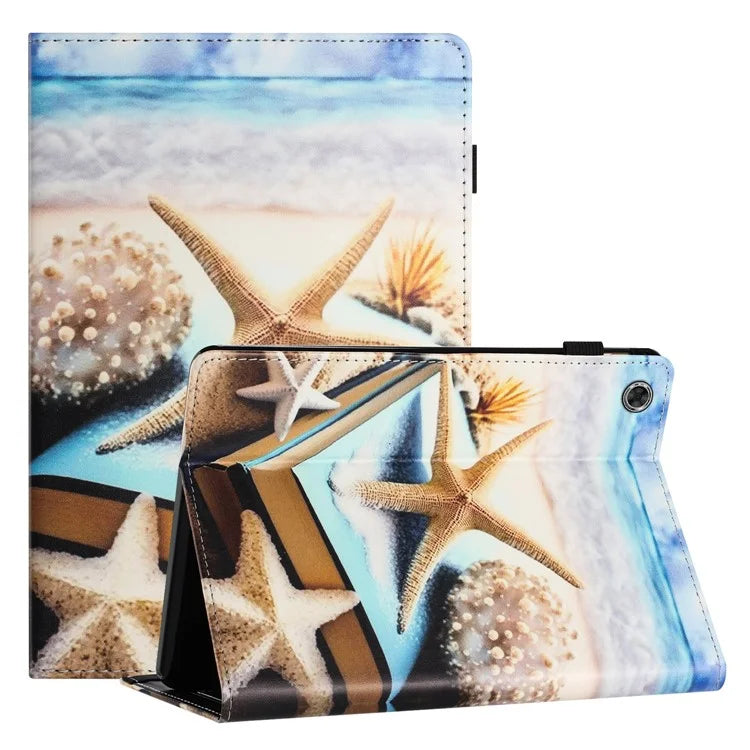 For Samsung Galaxy Tab A9 PU Leather Case Pattern Printing Tablet Cover with Card Holder