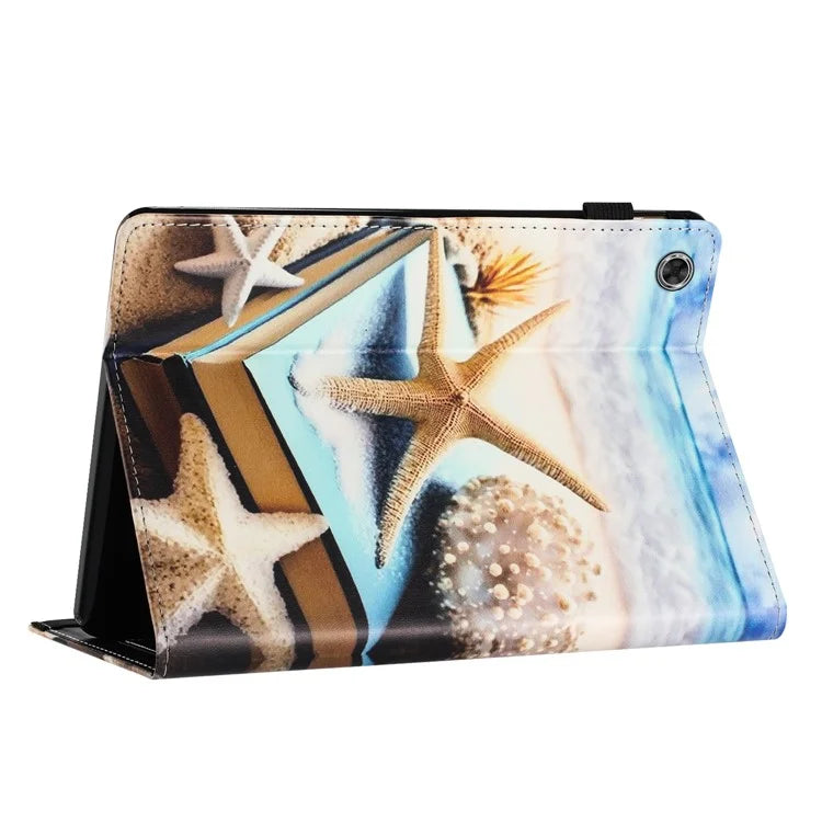 For Samsung Galaxy Tab A9 PU Leather Case Pattern Printing Tablet Cover with Card Holder