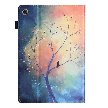 For Samsung Galaxy Tab A9 PU Leather Case Pattern Printing Tablet Cover with Card Holder