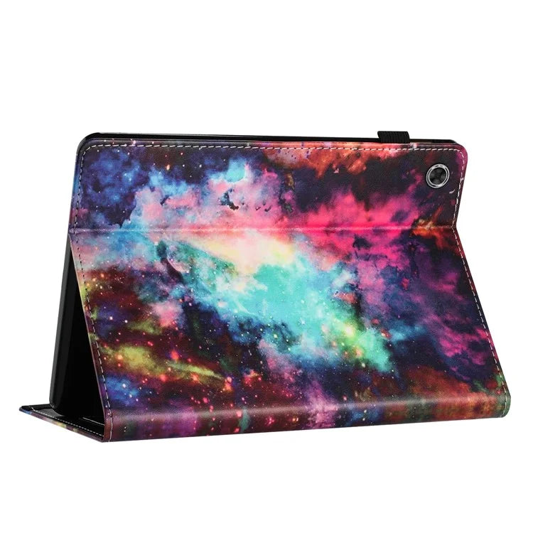 For Samsung Galaxy Tab A9 PU Leather Case Pattern Printing Tablet Cover with Card Holder